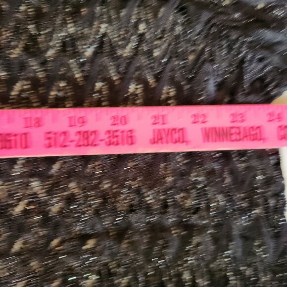 Womens Faded Glory Swim Cover-Up Top 2X Black Sheer Metallic Zigzag Knit V-Neck - Picture 11 of 13